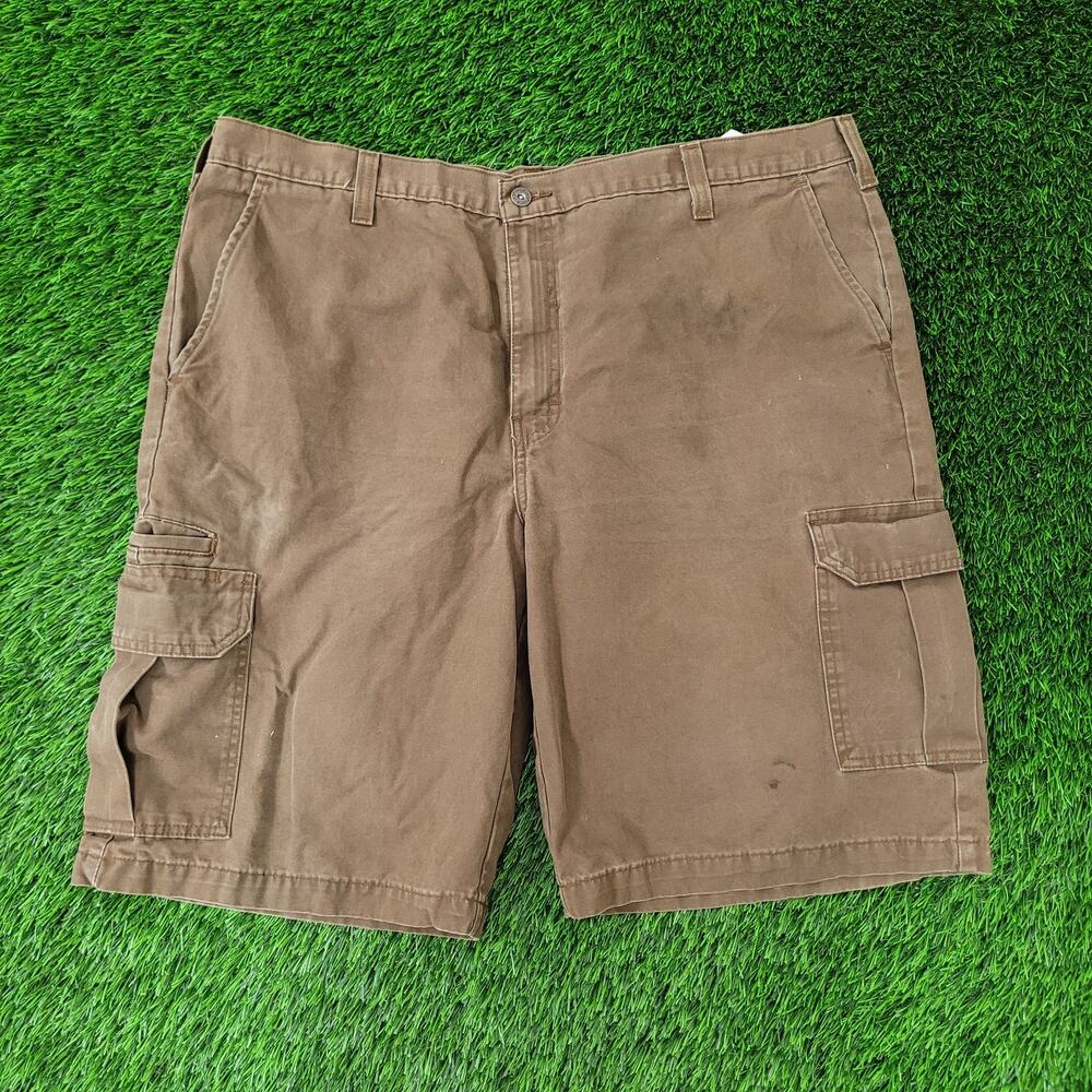 DICKIES Cargo Canvas Shorts 40x11 Faded Brown Relaxed Baggy Y2K Style